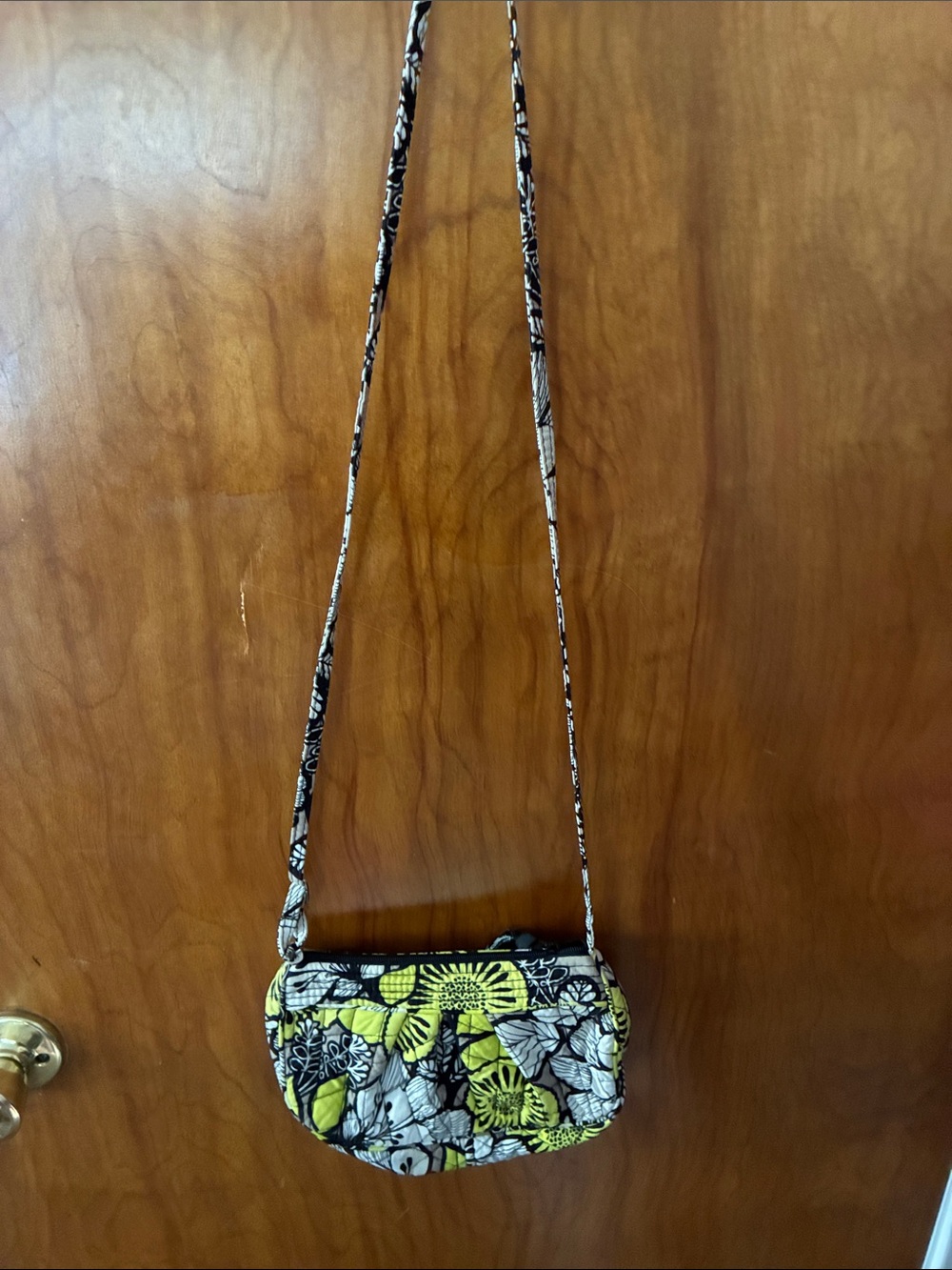 Vera Bradley Yellow Black White Floral Crossbody